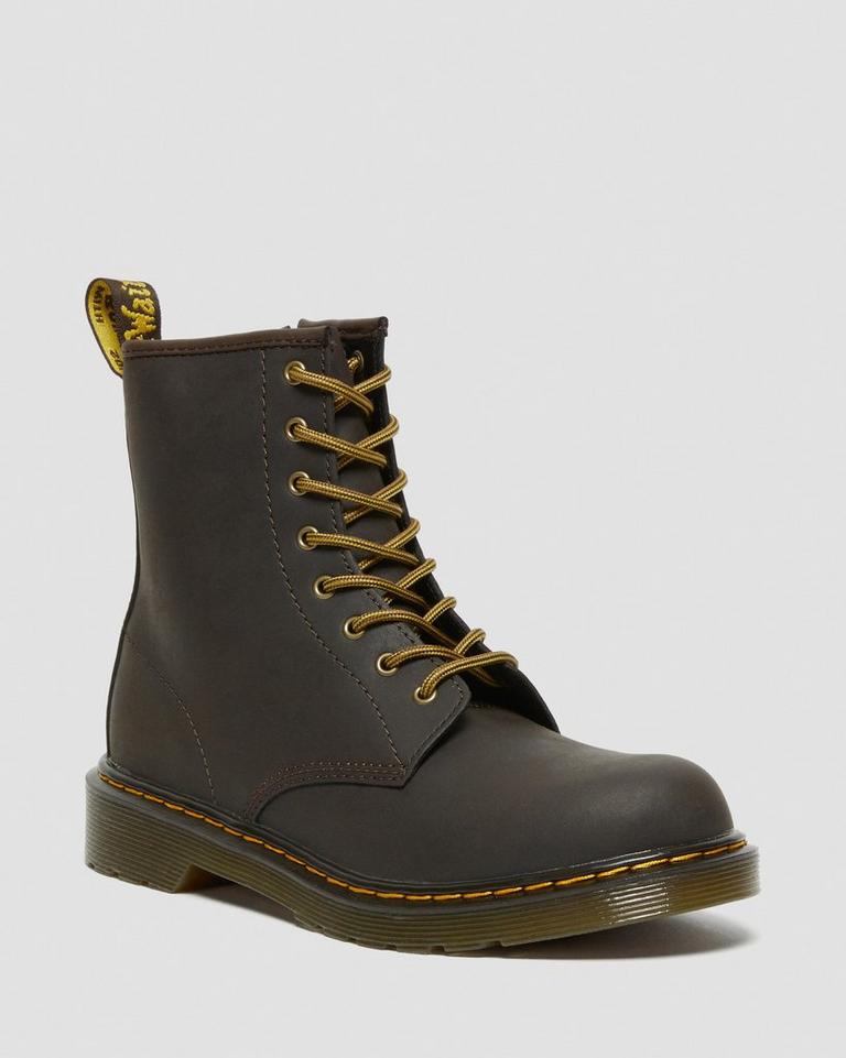 Dr Martens 1460 Wildhorse Leather Snørestøvletter Barn Mørke Brune | 68917-IDBG