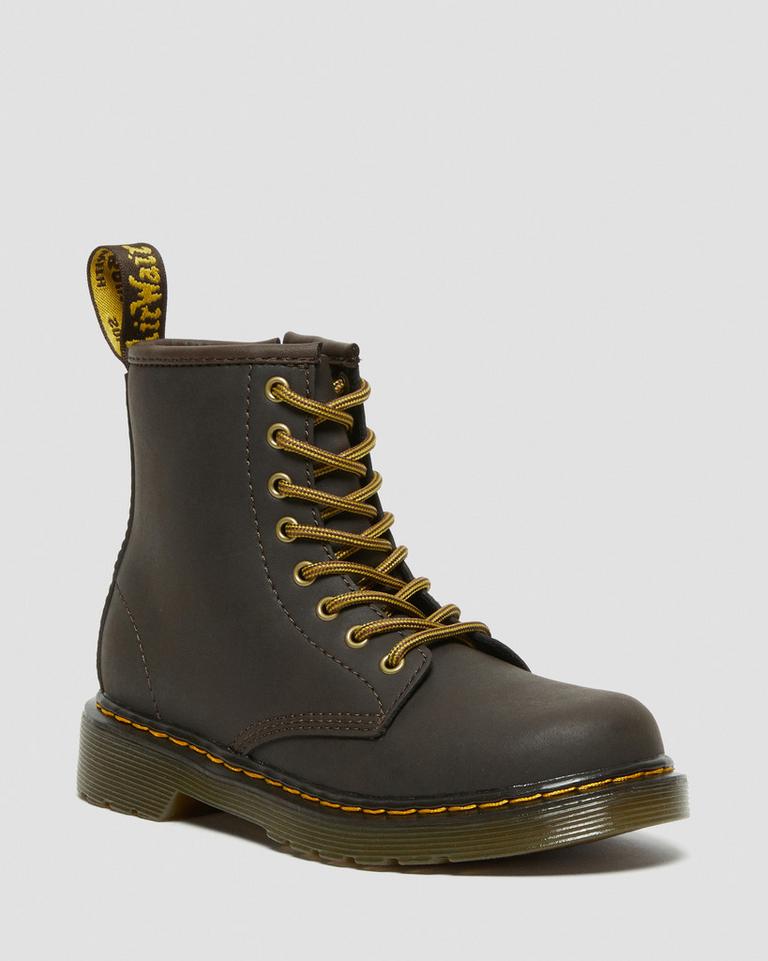 Dr Martens 1460 Wildhorse Leather Snørestøvletter Barn Mørke Brune | 41780-ESNU