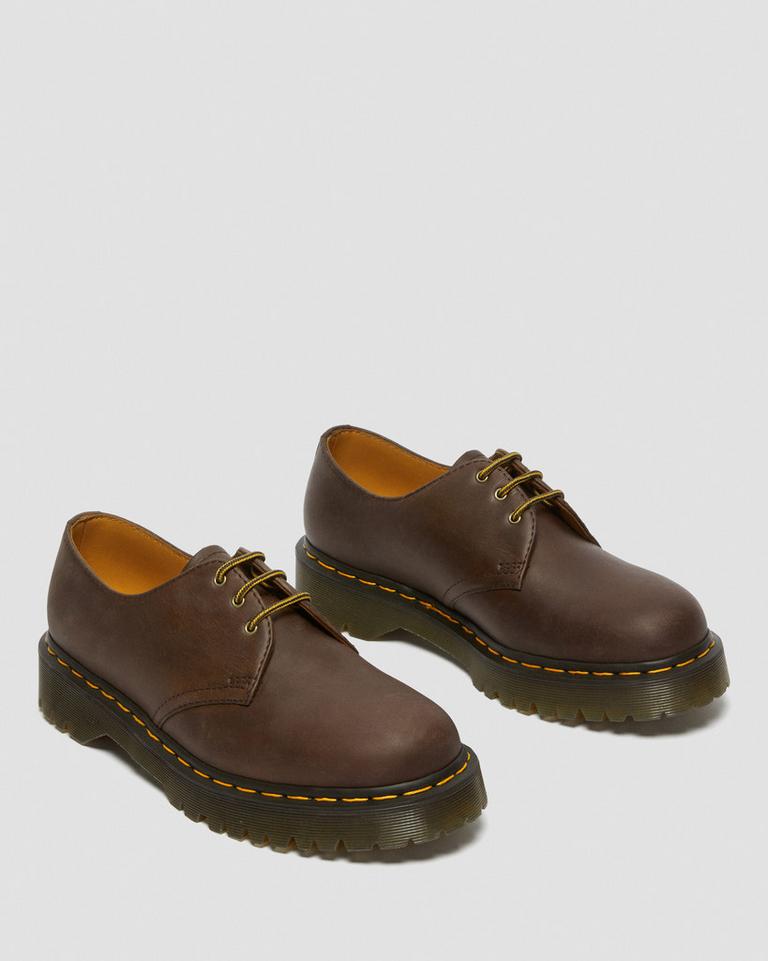 Dr Martens 1461 Bex Crazy Horse Leather Oxford Sko Dame Mørke Brune | 48039-TFAD