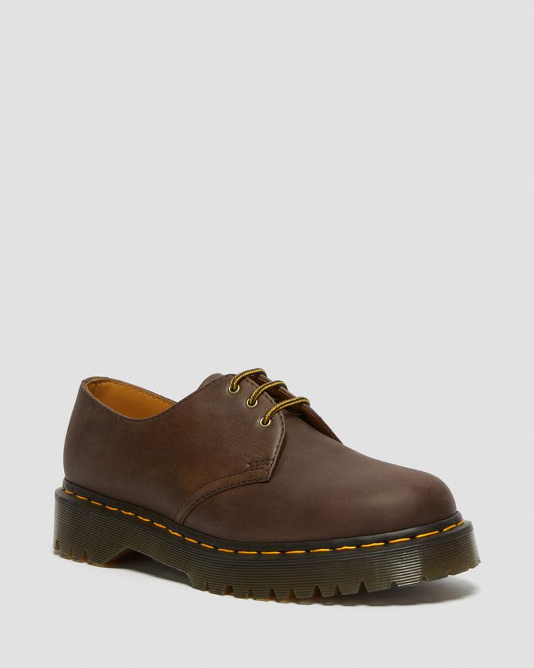 Dr Martens 1461 Bex Crazy Horse Leather Oxford Sko Herre Mørke Brune | 98731-IJSZ