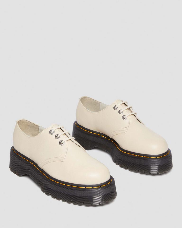 Dr Martens 1461 II Pisa Leather Platform Sko Dame Beige | 20165-GUMI