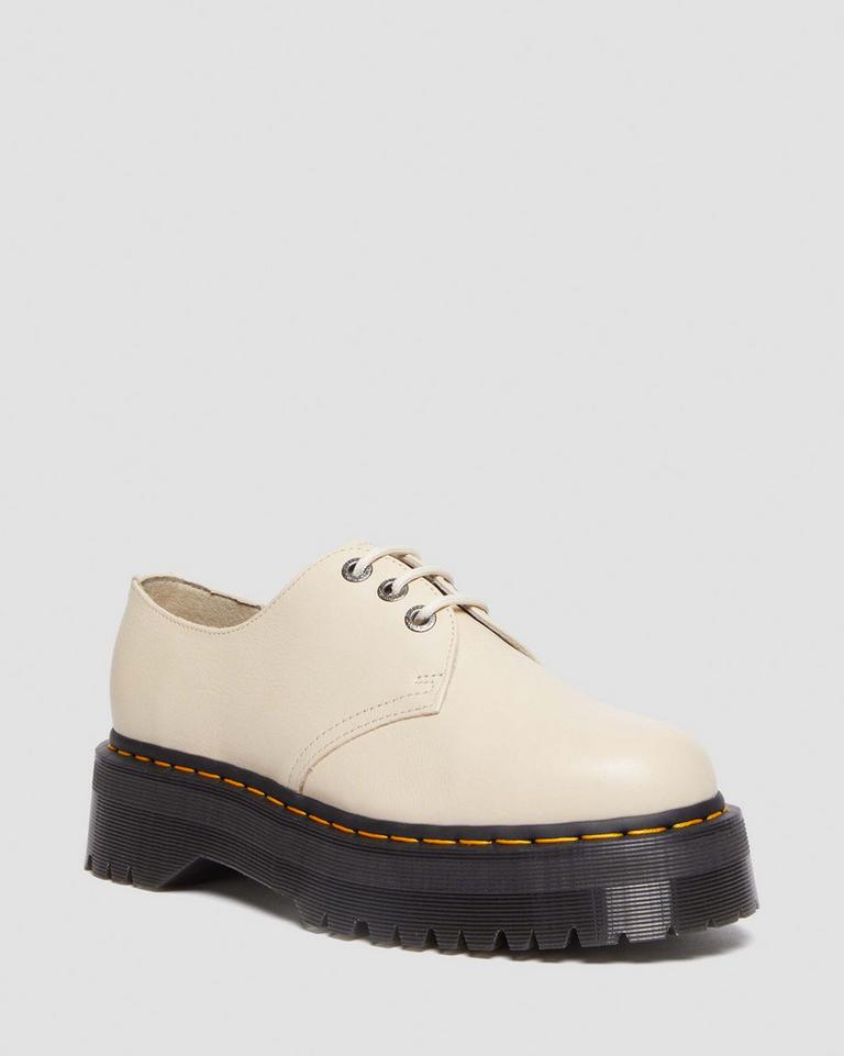 Dr Martens 1461 II Pisa Leather Platform Sko Dame Beige | 20165-GUMI