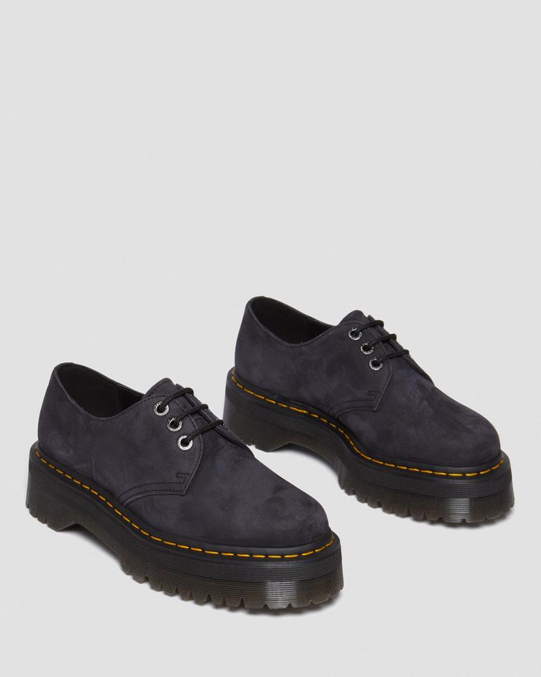 Dr Martens 1461 II Tumbled Nubuck Leather Platform Fritidssko Dame Grå | 47803-XTSZ