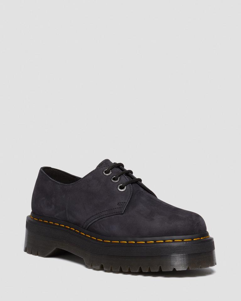 Dr Martens 1461 II Tumbled Nubuck Leather Platform Fritidssko Dame Grå | 47803-XTSZ