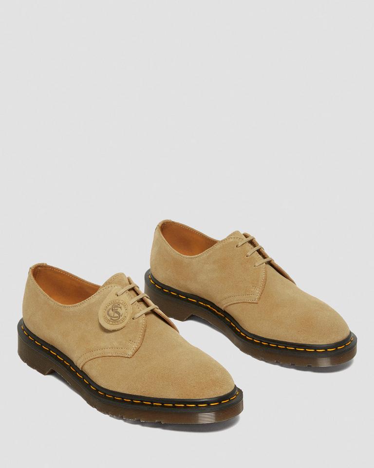 Dr Martens 1461 Made in England Buck Suede Oxford Sko Dame Beige | 82690-ZGHS