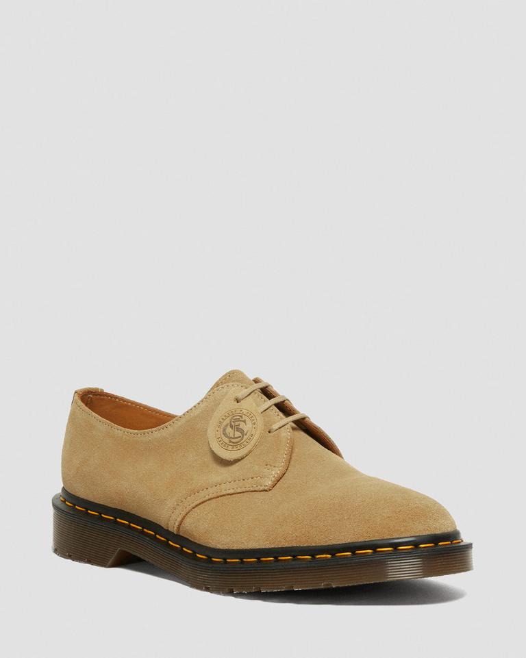 Dr Martens 1461 Made in England Buck Suede Oxford Sko Dame Beige | 82690-ZGHS