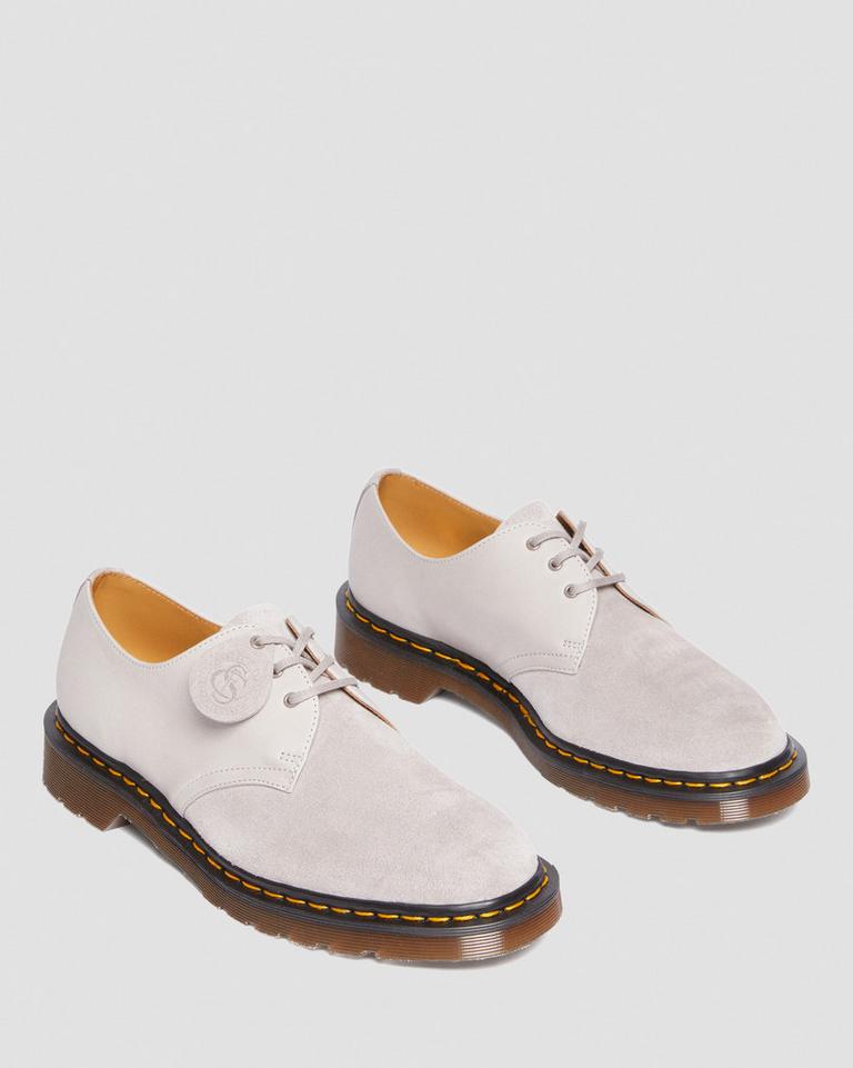 Dr Martens 1461 Made in England Suede Oxford Sko Dame Blå Grå | 71956-PYAG