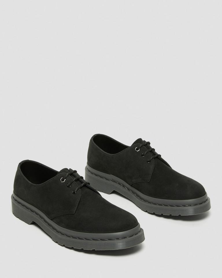 Dr Martens 1461 Mono Milled Nubuck Leather Oxford Sko Dame Svarte | 02578-MHWB