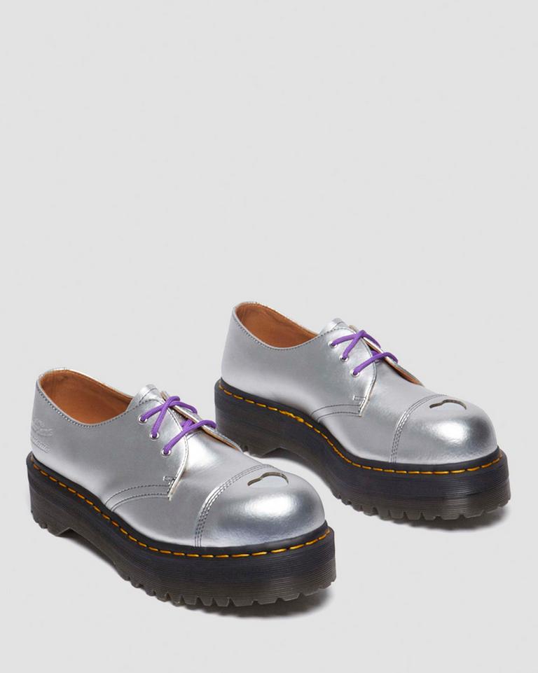 Dr Martens 1461 Platform MADEME Leather Oxford Sko Dame Sølv | 07253-UWKV