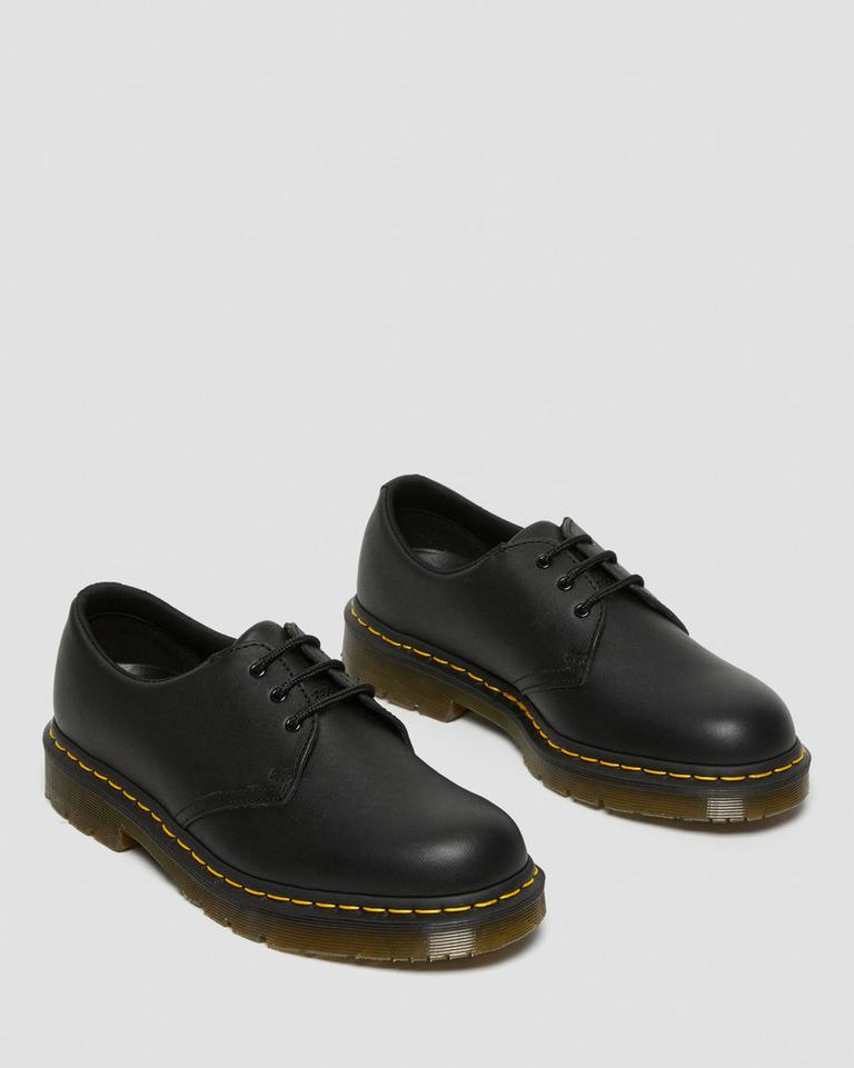 Dr Martens 1461 Slip Resistant Leather Oxford Sko Dame Svarte | 14286-IQZB