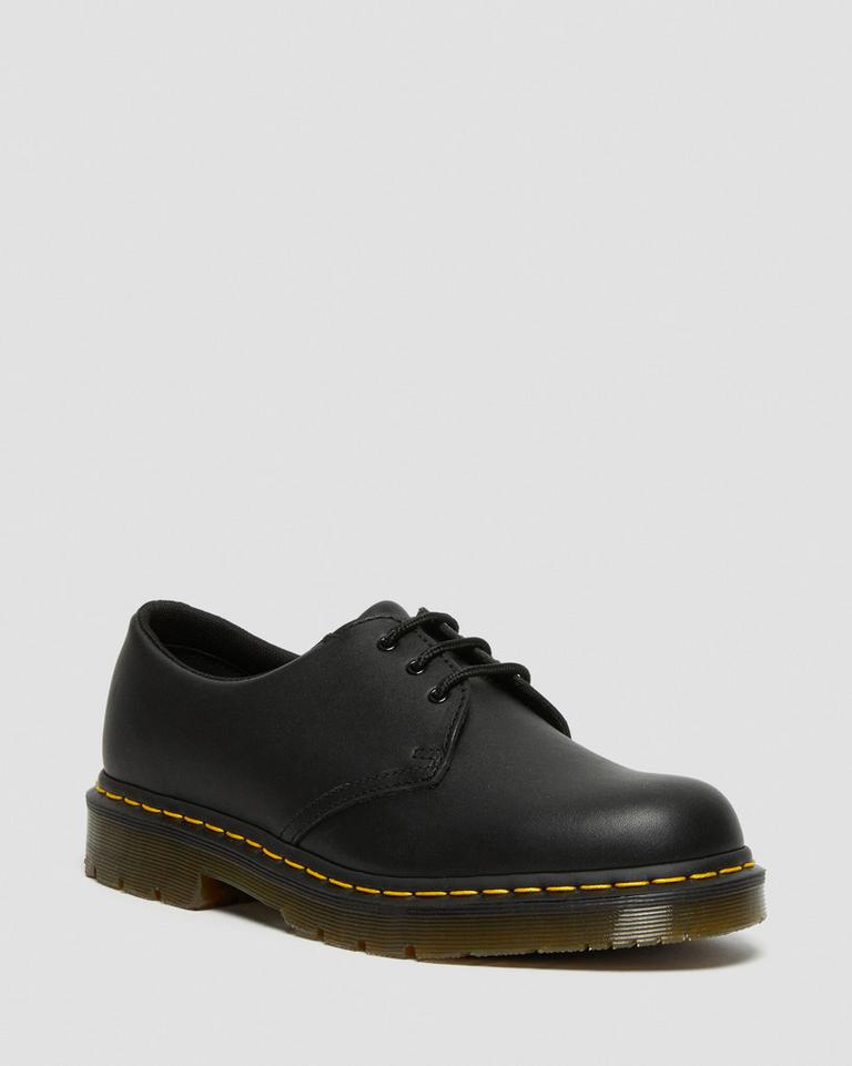 Dr Martens 1461 Slip Resistant Leather Oxford Sko Dame Svarte | 14286-IQZB