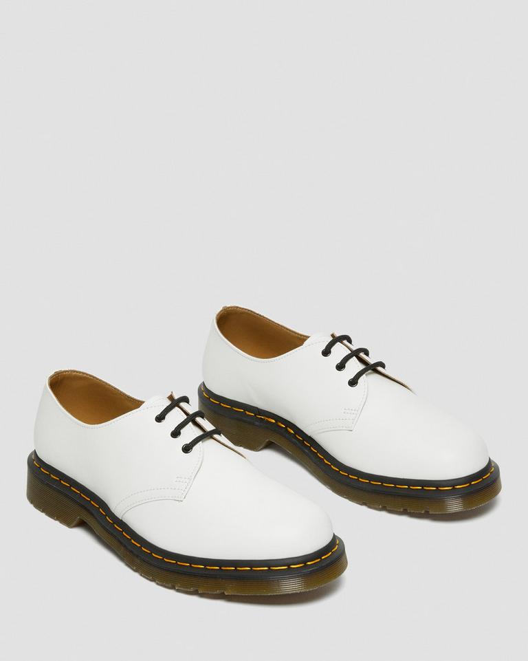 Dr Martens 1461 Smooth Leather Oxford Sko Dame Hvite | 21509-RJIZ