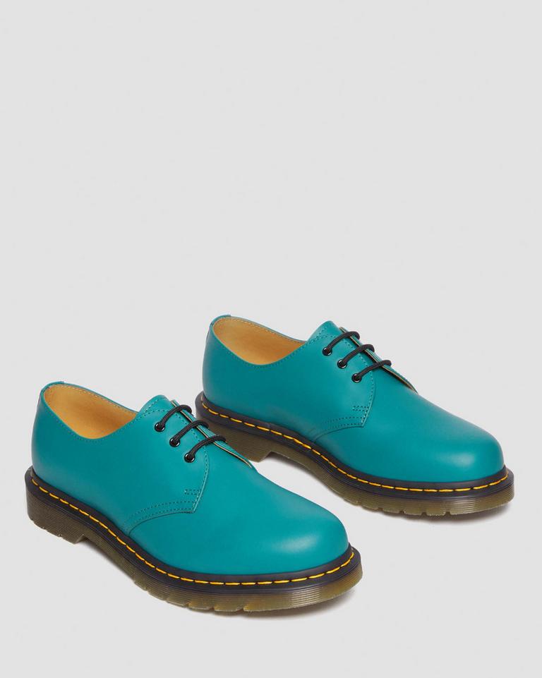 Dr Martens 1461 Smooth Leather Oxford Sko Dame Turkis Grønn | 01674-VFOB