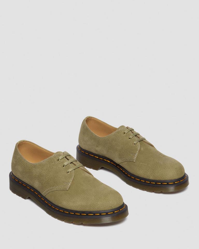 Dr Martens 1461 Tumbled Nubuck Leather Oxford Sko Dame Olivengrønne | 84293-LTUF