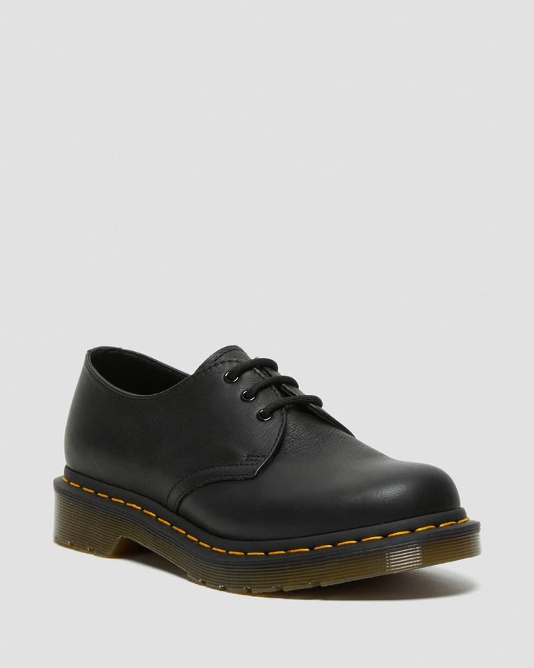 Dr Martens 1461 Virginia Leather Oxford Sko Dame Svarte | 53849-JXLS