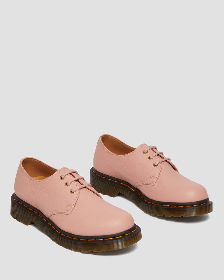 Dr Martens 1461 Virginia Leather Oxford Sko Dame Korall Beige | 15240-YHRK