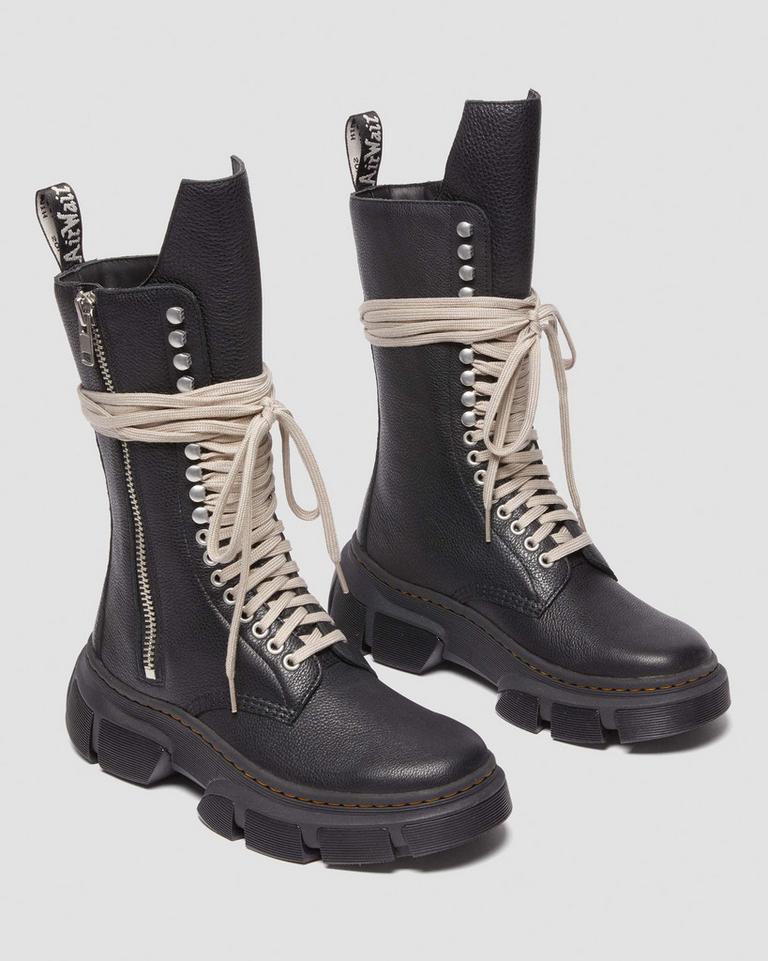 Dr Martens 1918 Rick Owens DMXL Tall Leather Støvletter Dame Svarte | 56341-YHFG