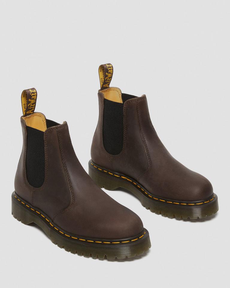 Dr Martens 2976 Bex Crazy Horse Chelsea Støvler Dame Mørke Brune | 61937-TZPQ