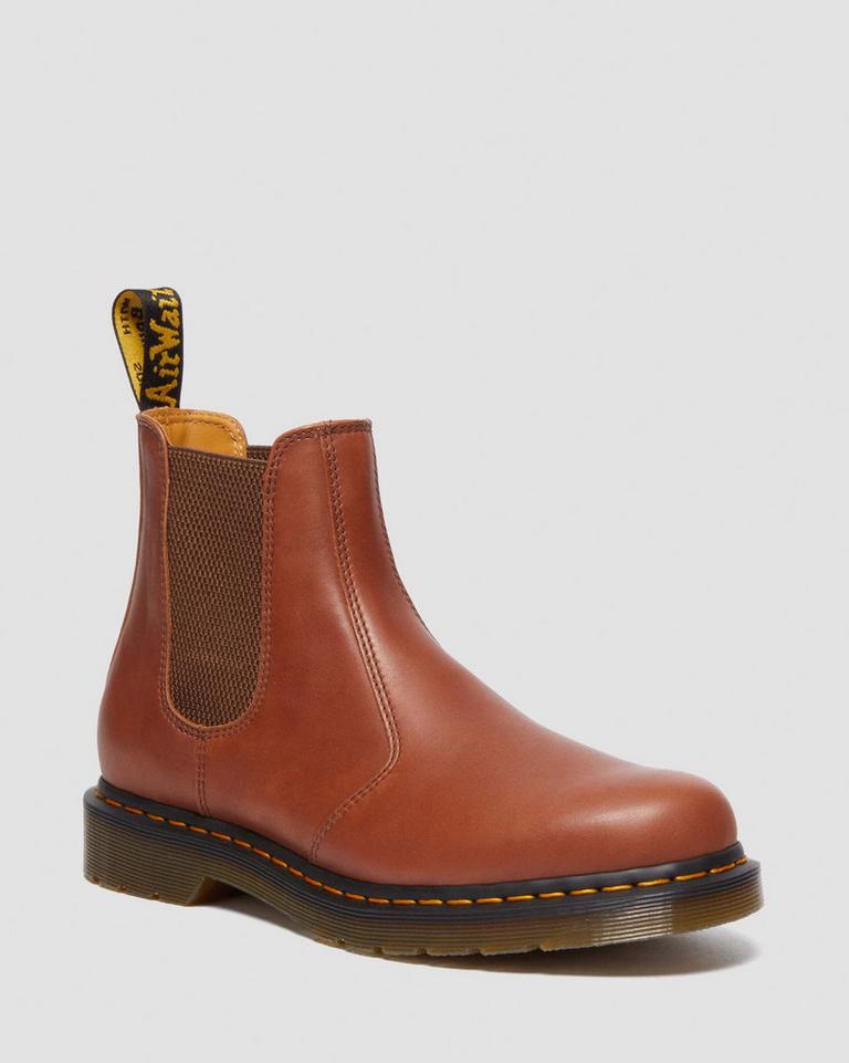 Dr Martens 2976 Carrara Leather Chelsea Støvler Dame Brune | 31495-HBED