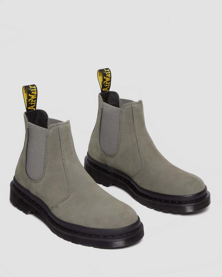 Dr Martens 2976 Milled Nubuck Chelsea Støvler Dame Grå | 45301-SEUB