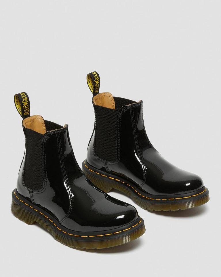 Dr Martens 2976 Patent Leather Chelsea Støvler Dame Svarte | 60278-WADS