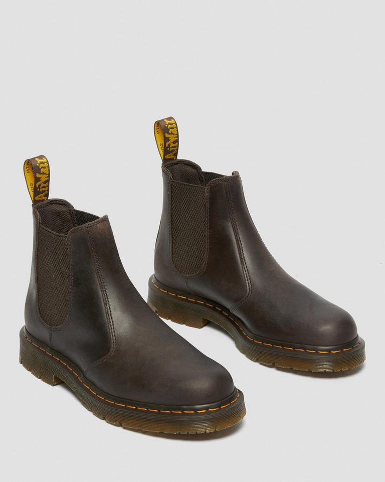 Dr Martens 2976 Slip Resistant Leather Støvletter Herre Mørke Brune | 08629-ZQPV