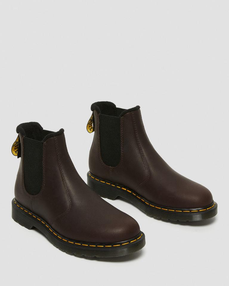 Dr Martens 2976 Warmwair Leather Chelsea Støvler Dame Mørke Brune | 54671-BYCM