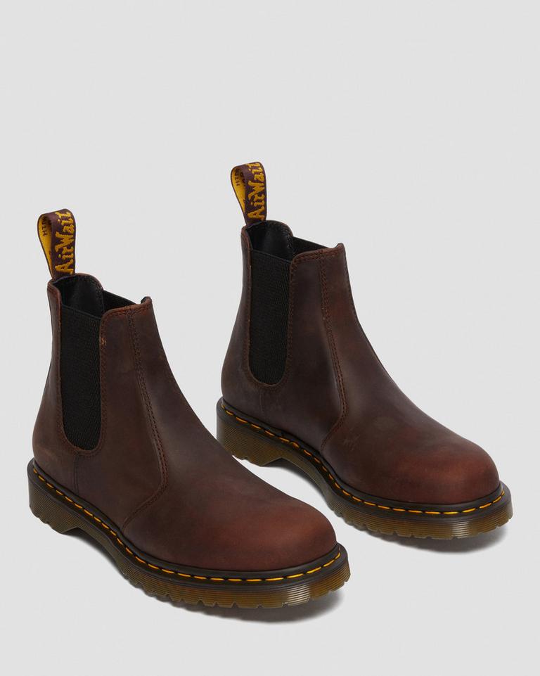 Dr Martens 2976 Waxed Full Grain Leather Chelsea Støvler Dame Brune | 73652-SNLX