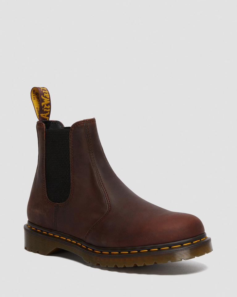 Dr Martens 2976 Waxed Full Grain Leather Chelsea Støvler Dame Brune | 73652-SNLX