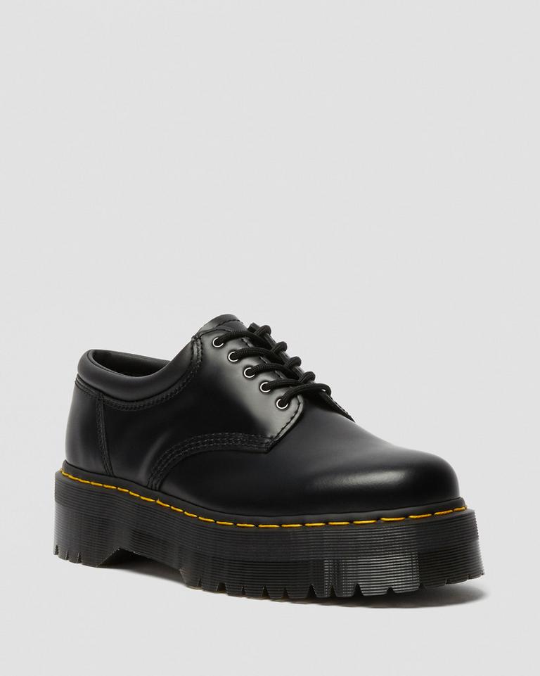 Dr Martens 8053 Leather Platform Fritidssko Dame Svarte | 50382-RTBC