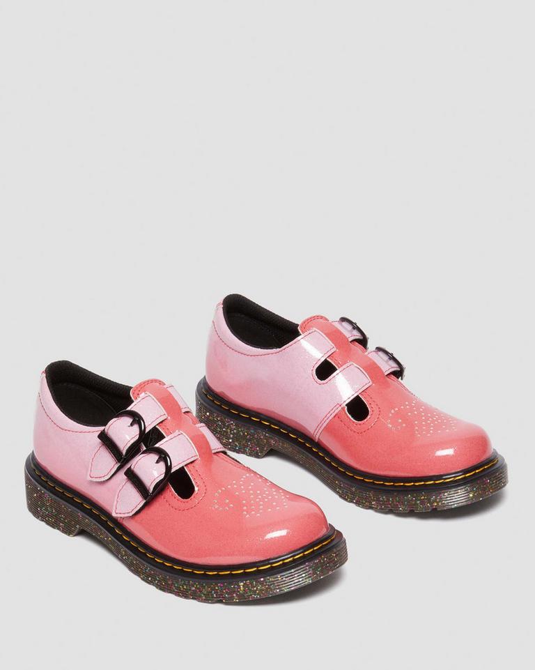 Dr Martens 8065 Gradient Glitter Leather Mary Jane Sko Barn Rosa | 27964-QVCZ