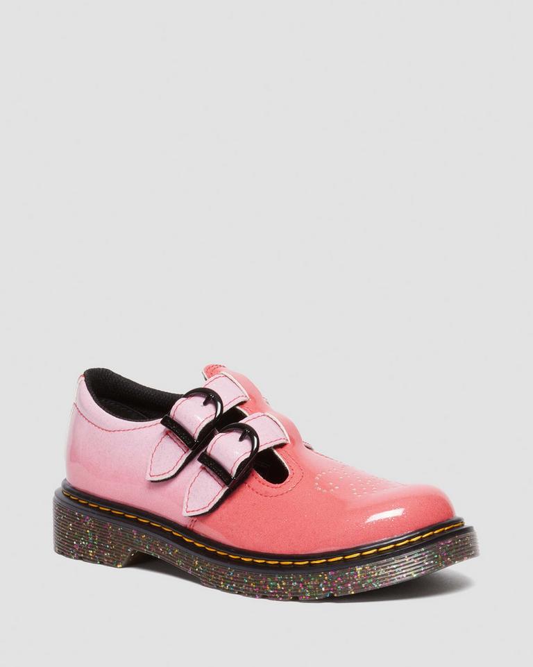 Dr Martens 8065 Gradient Glitter Leather Mary Jane Sko Barn Rosa | 27964-QVCZ