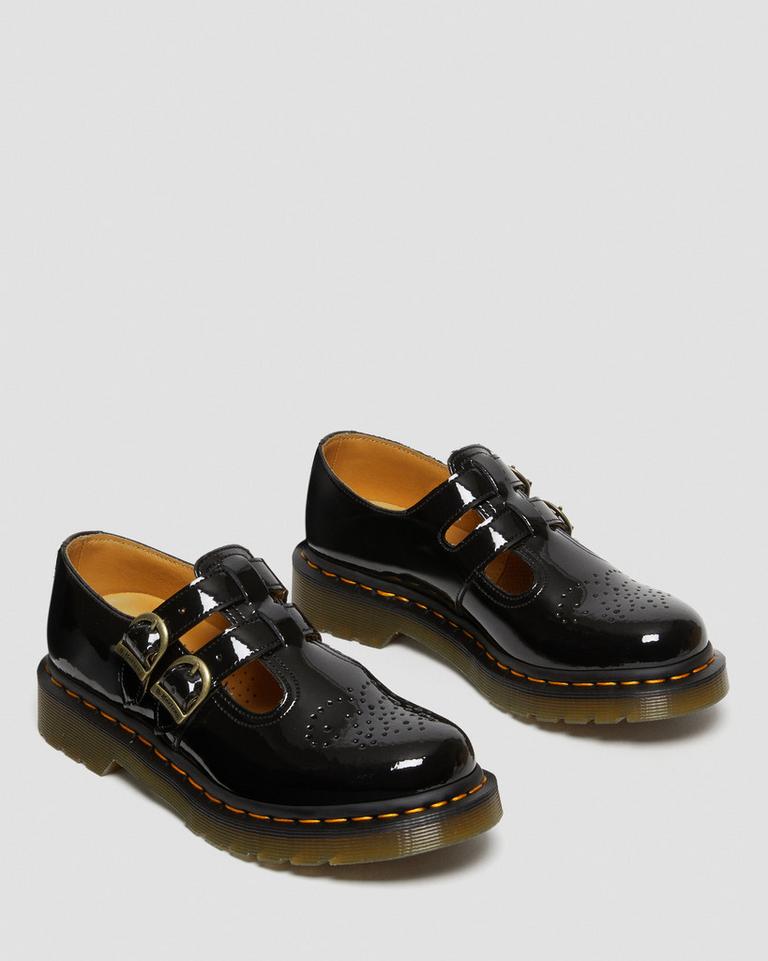 Dr Martens 8065 Patent Leather Mary Jane Sko Dame Svarte | 50941-ECSV