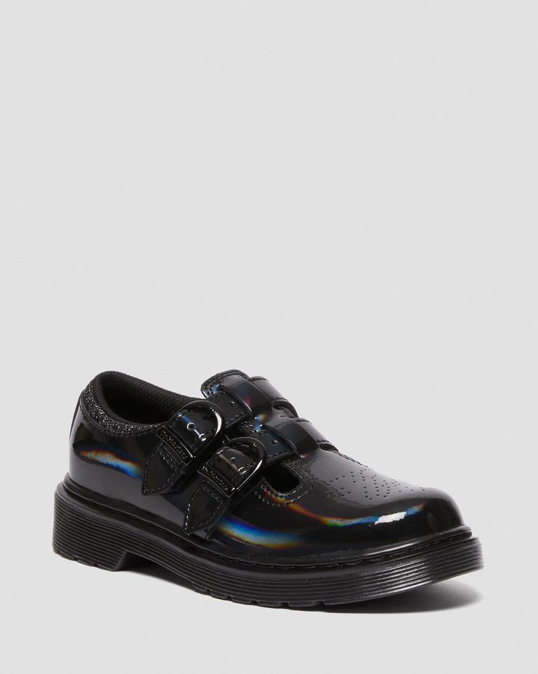 Dr Martens 8065 Rainbow Patent Leather Mary Jane Sko Barn Svarte Multicolor | 65391-KTOD