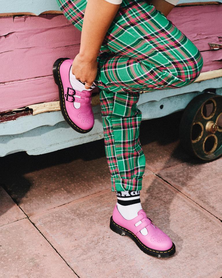 Dr Martens 8065 Virginia Leather Mary Jane Sko Dame Rosa | 23918-PZTV