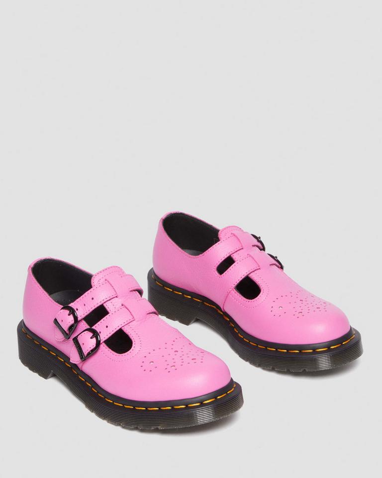 Dr Martens 8065 Virginia Leather Mary Jane Sko Dame Rosa | 23918-PZTV