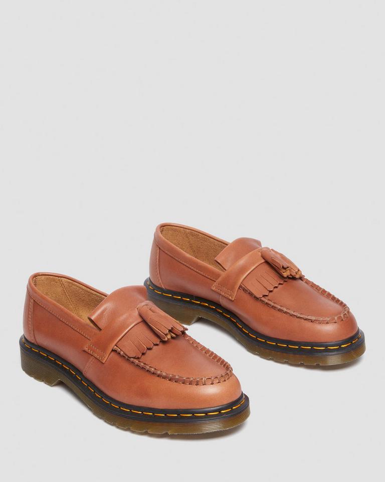 Dr Martens Adrian Carrara Leather Tassel Loafers Dame Brune | 39268-NADJ