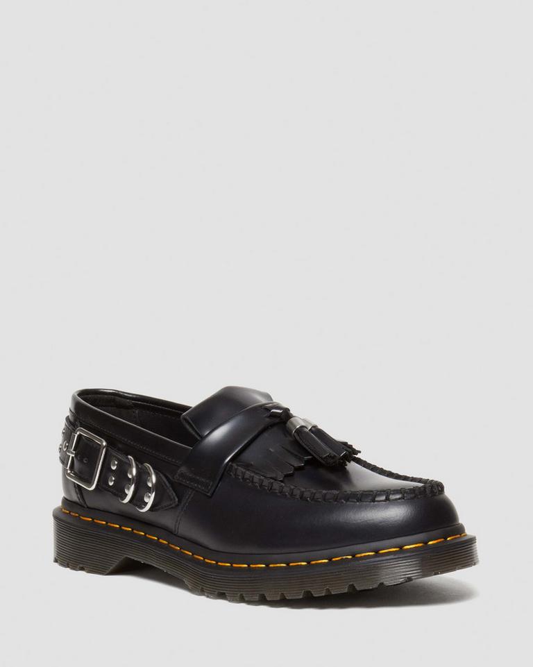 Dr Martens Adrian Hardware Polished Smooth Tassel Loafers Herre Svarte | 72483-XHGS