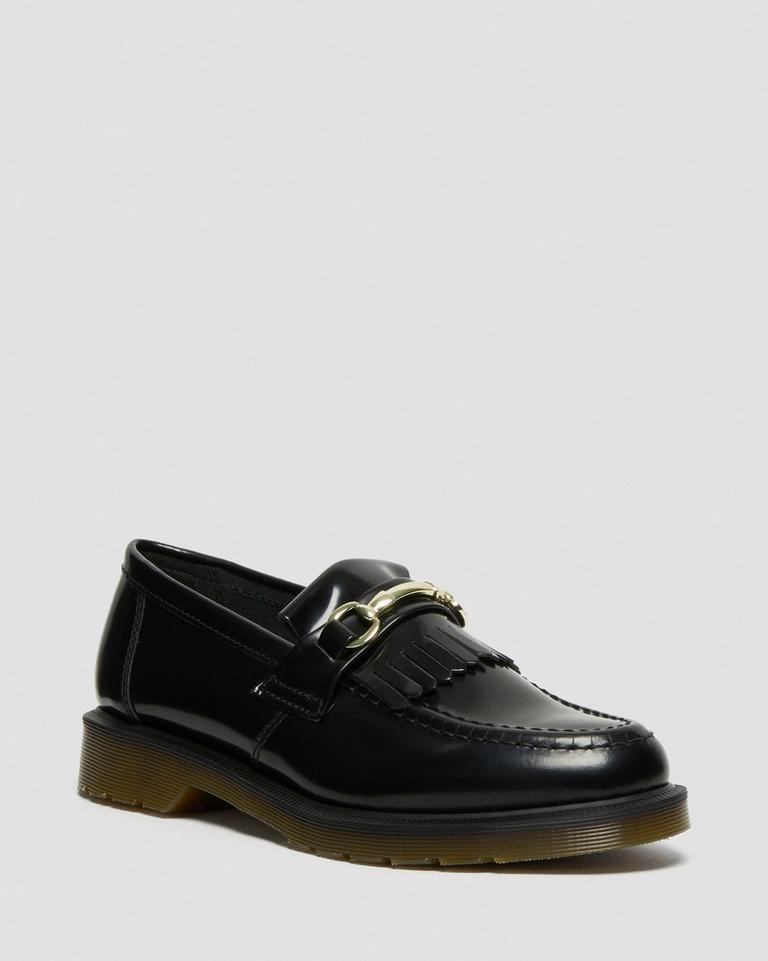 Dr Martens Adrian Snaffle Smooth Leather Kiltie Loafers Dame Svarte | 78035-VLQR