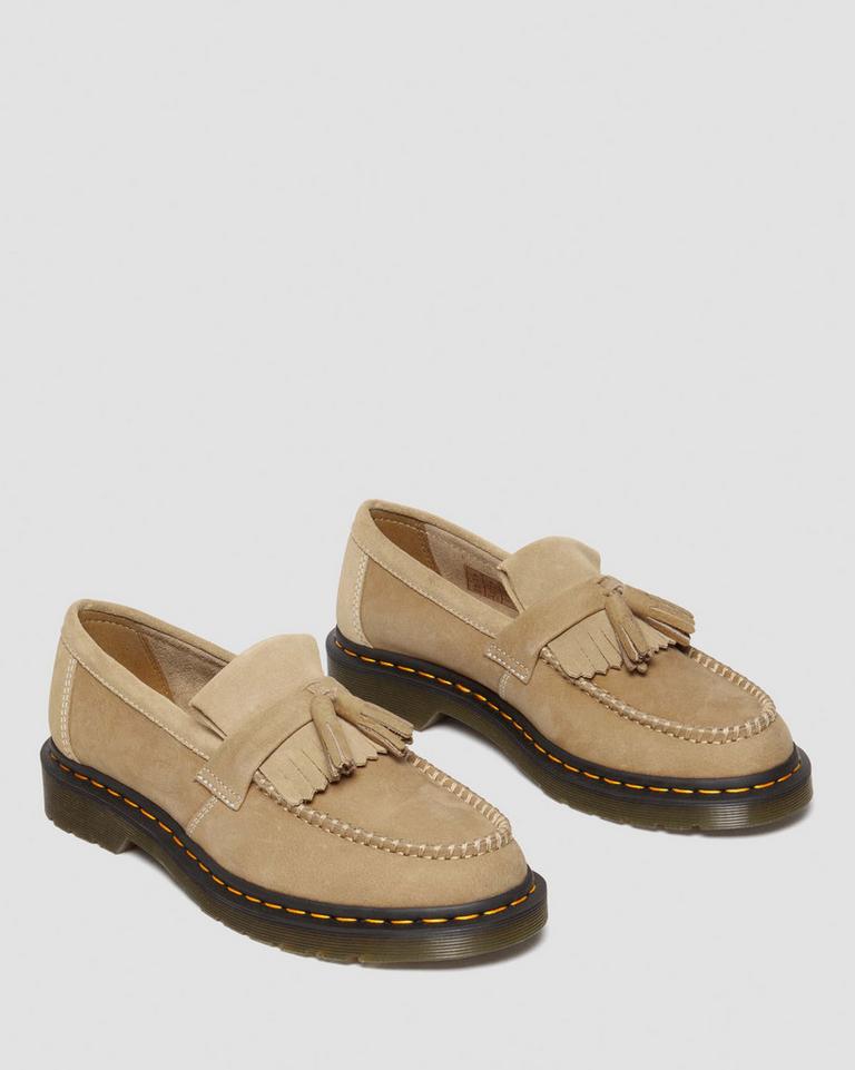 Dr Martens Adrian Tumbled Nubuck Leather Tassel Loafers Herre Brune | 73049-FYEN