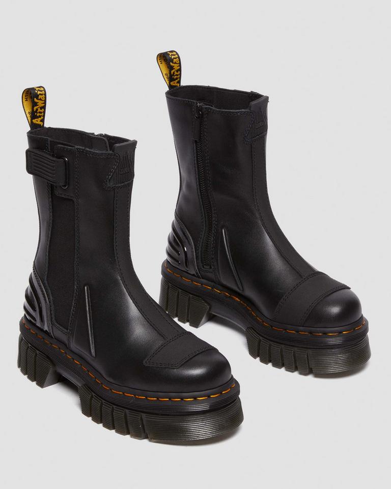 Dr Martens Audrick Alternative Leather Chelsea Hi Platform Støvler Dame Svarte | 41806-NYOZ