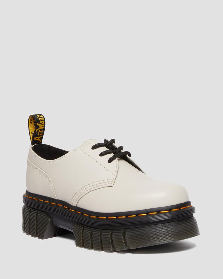 Dr Martens Audrick Nappa Leather Platform Sko Dame Grå | 98754-INCH