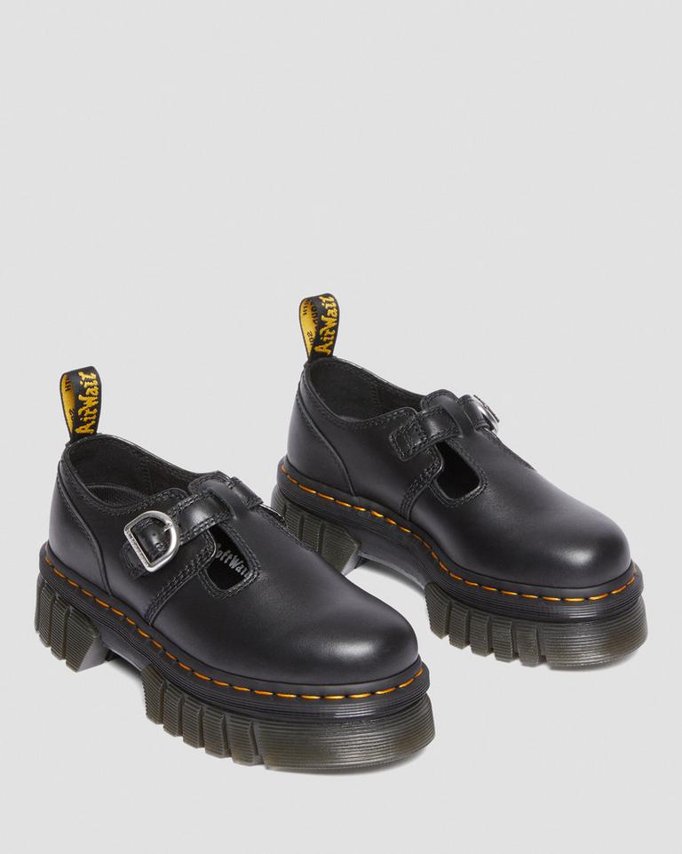 Dr Martens Audrick Nappa Lux Platform Mary Jane Sko Dame Svarte | 72851-CZTO