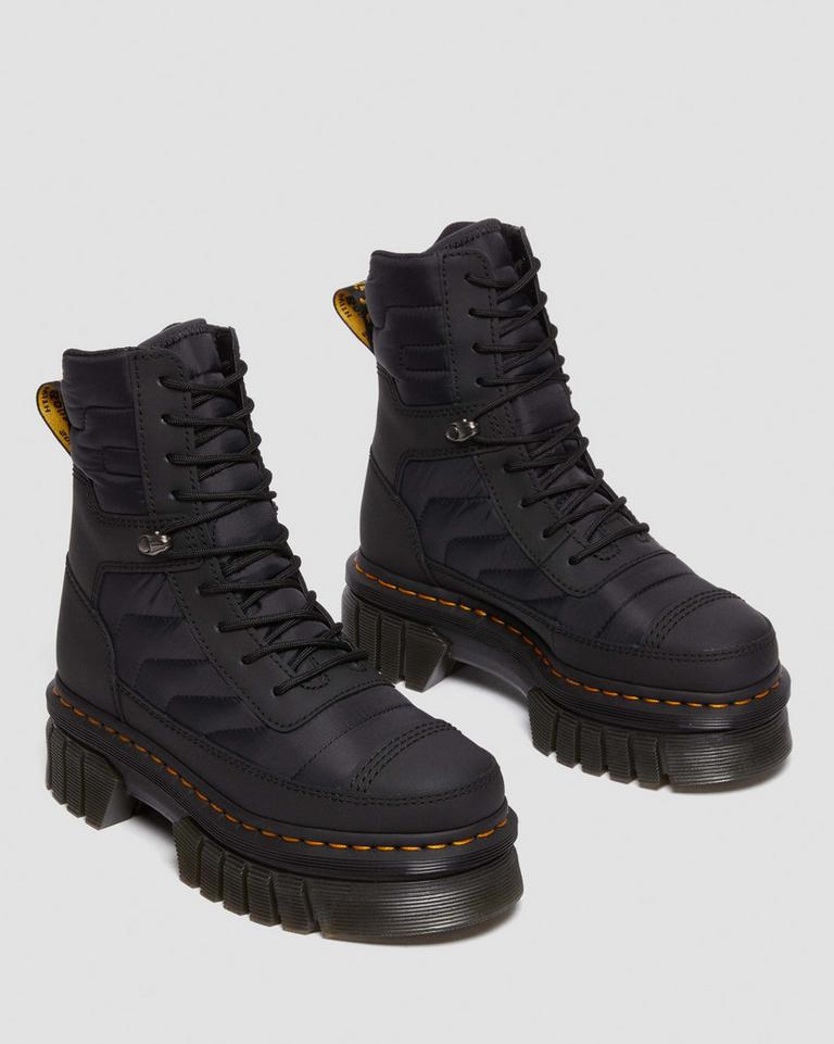 Dr Martens Audrick Quilted Platform Støvletter Dame Svarte | 23450-GIRV