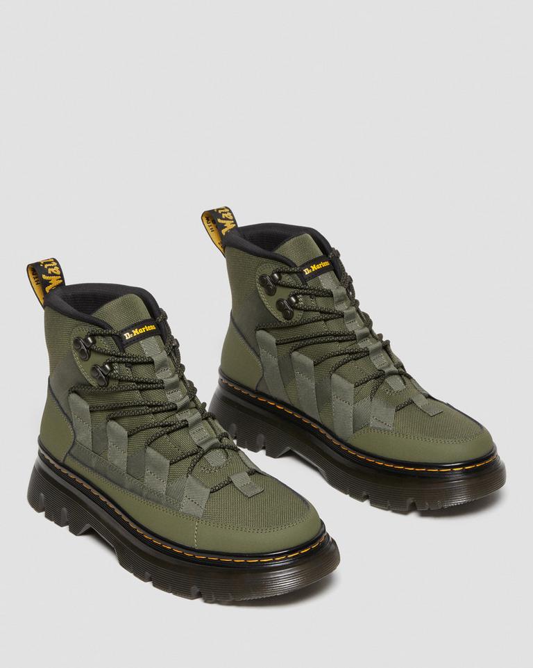 Dr Martens Boury Leather Fritidsstøvler Dame Khaki Grønn | 09732-BGFO