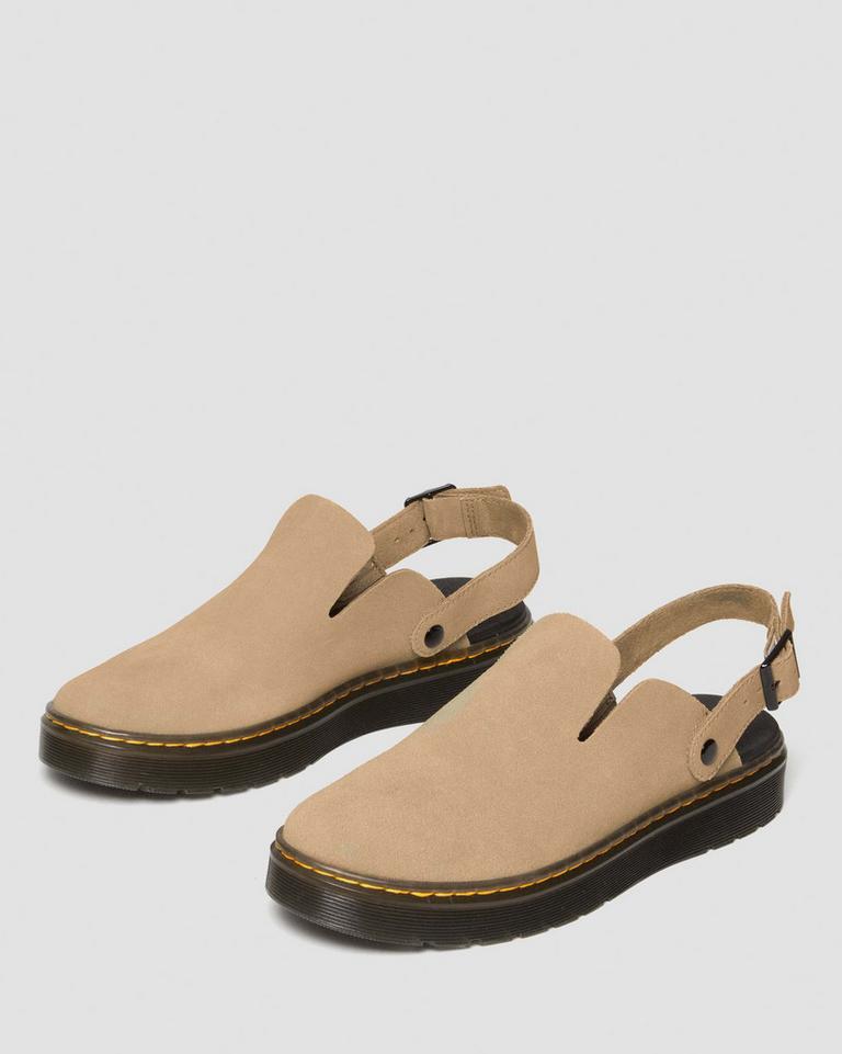 Dr Martens Carlson Suede Casual Slingback Mules Dame Brune | 81274-RYXL