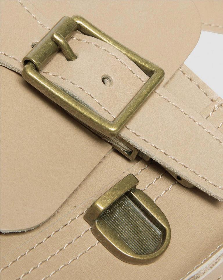 Dr Martens Carrara Leather Vertical Crossbody Veske Beige | 95126-ATSI