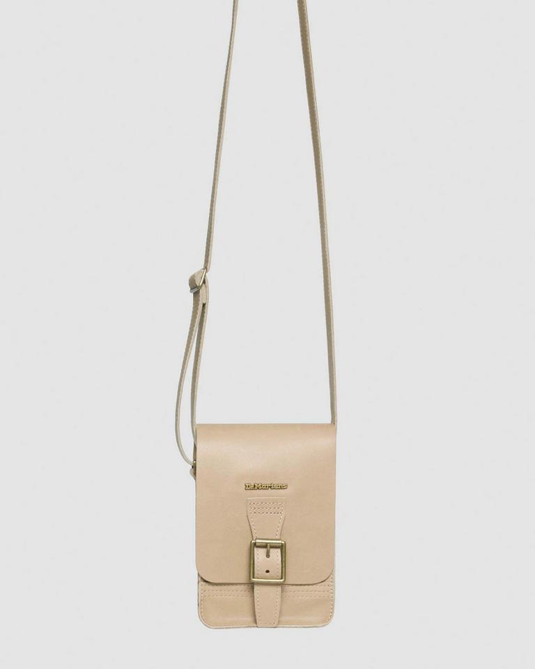 Dr Martens Carrara Leather Vertical Crossbody Veske Beige | 95126-ATSI