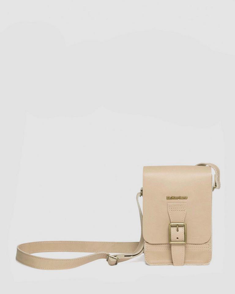 Dr Martens Carrara Leather Vertical Crossbody Veske Beige | 95126-ATSI