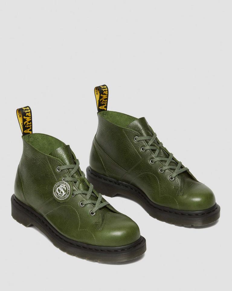 Dr Martens Church Buckingham Leather Monkey Støvletter Dame Grønn | 08356-MVXN